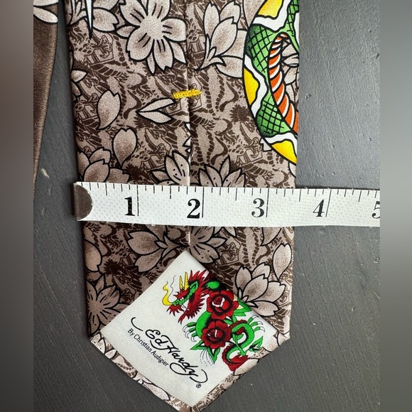 Ed Hardy by Christian Audigier Men’s Silk Neck Tie - Picture 6 of 6